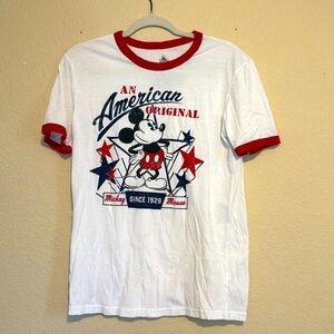 Disney Parks Patriotic American Original Mickey Ringer Graphic Tee Shirt